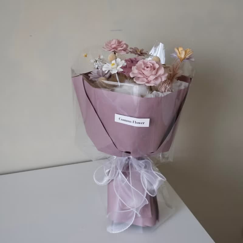 浪漫優雅紫圓形玫瑰花束 情人節花束 求婚花束 生日花束 週年花束