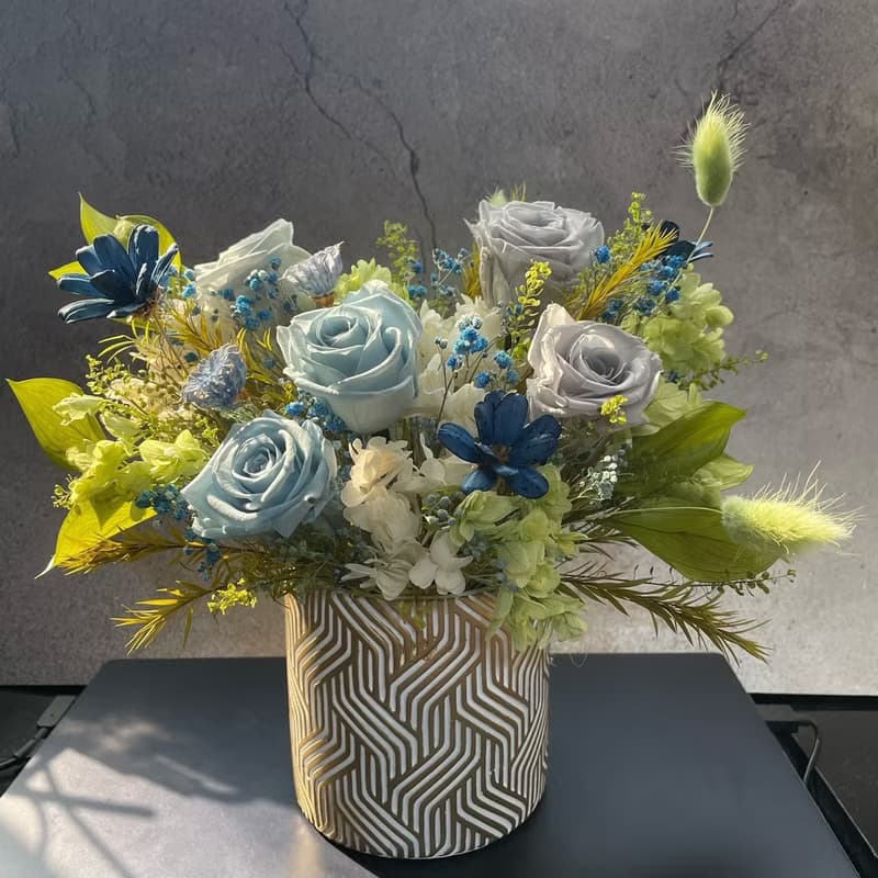 【永生花禮】藍玫瑰永生花/開幕花禮/升遷花禮/祝賀花禮/喬遷花禮