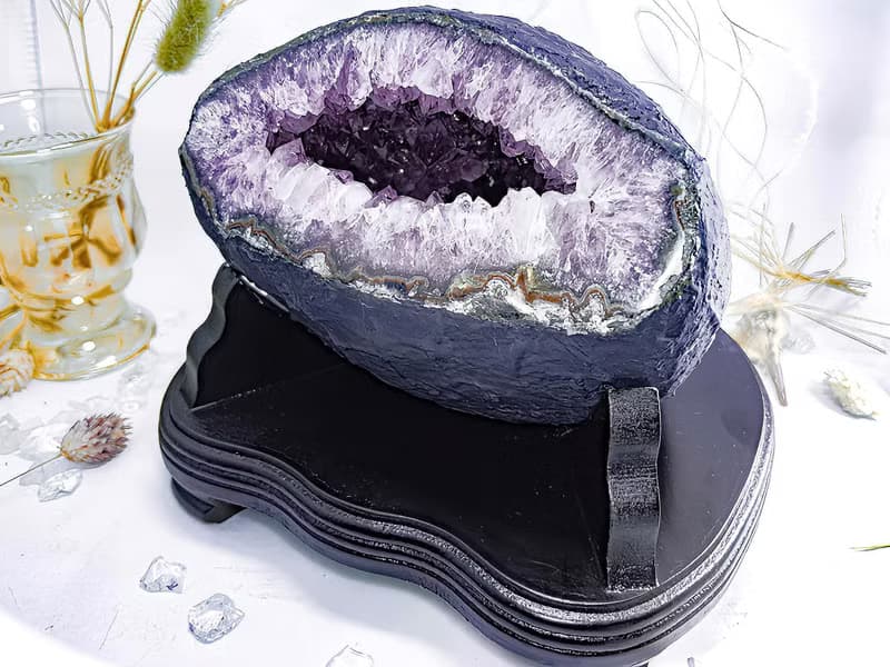 【銅鑼燒 紫水晶洞】招財聚寶盆入厝物辦公室小物