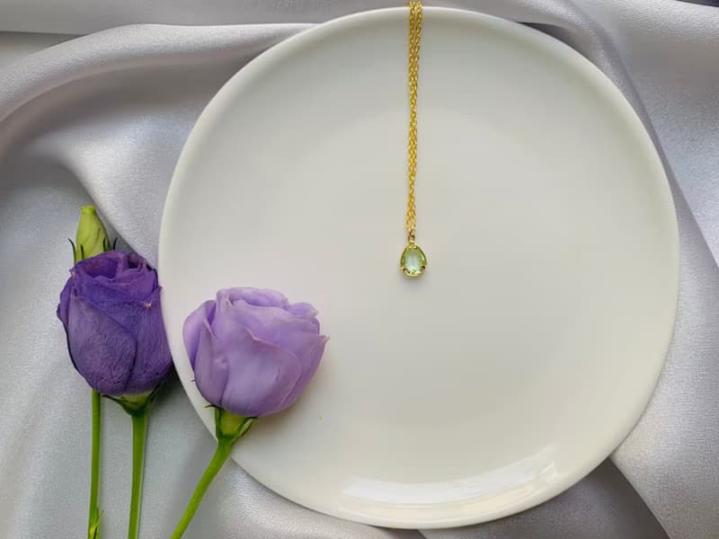 vividesign 藍綠蛋白石水滴造型項鍊