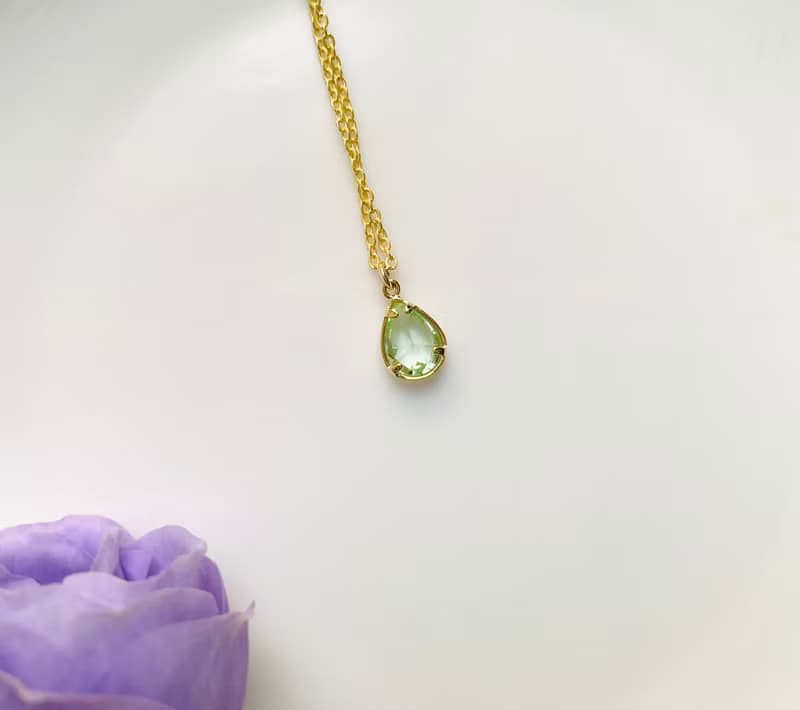 vividesign 藍綠蛋白石水滴造型項鍊