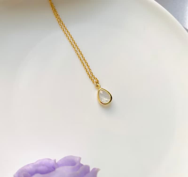 vividesign 藍綠蛋白石水滴造型項鍊