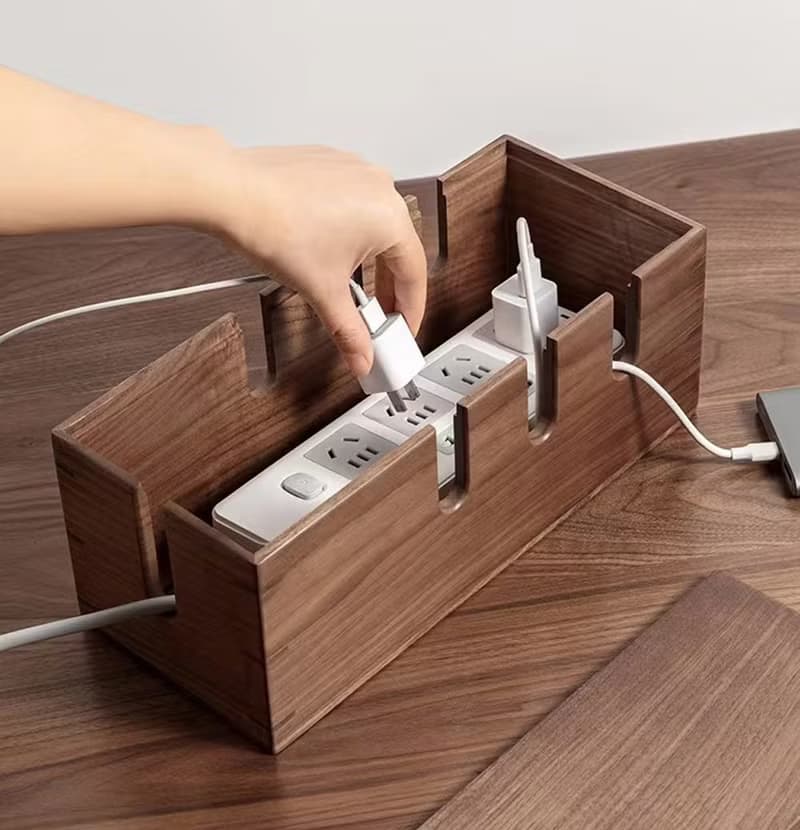 電源線收納盒 木質集線盒 數據線收納盒