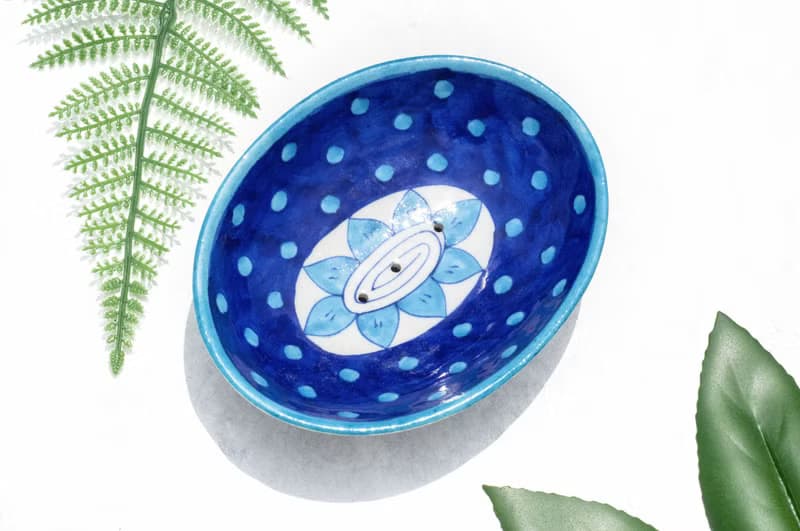 手繪地中海風陶瓷碟 陶瓷飾品碟 摩洛哥風格肥皂碟線香台-西班牙