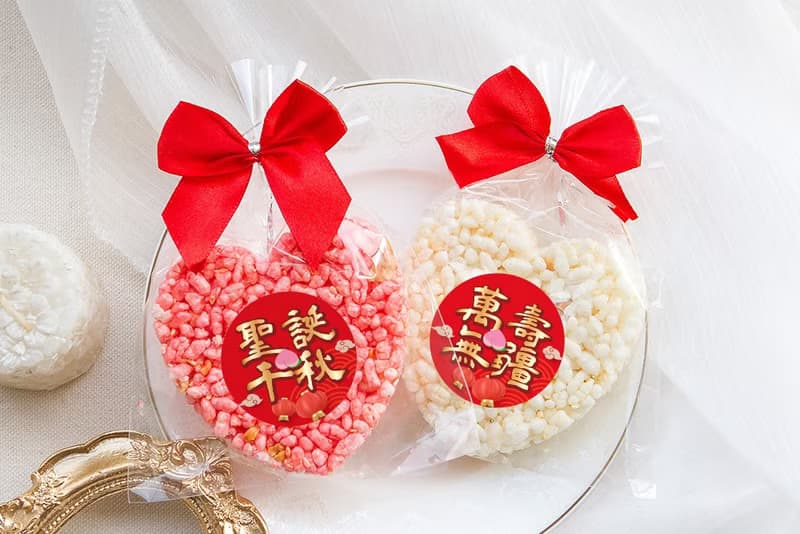 Q版神明祝壽 精巧單包裝 心型米香 (2口味可挑) 素食可 聖誕千秋