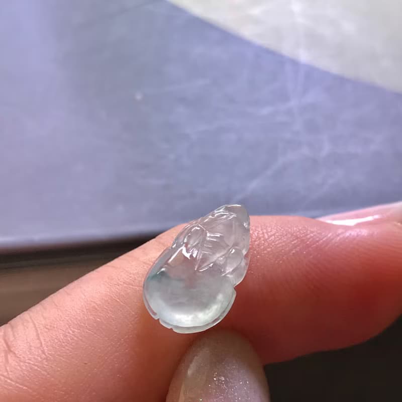 【招財神獸】玻璃種飄花翡翠貔貅| 戒面| 裸石|天然緬甸A貨| 送禮