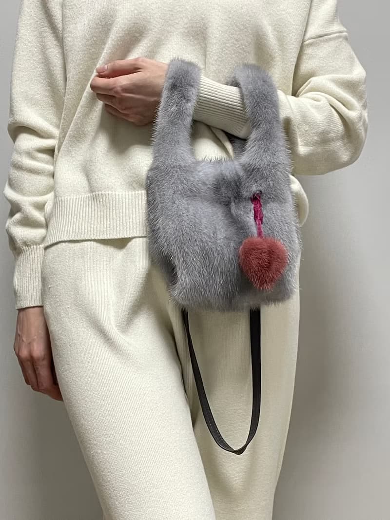 Mink fur handbag / Handbag / Shoulder bag / Small fur bag / Wrist bag