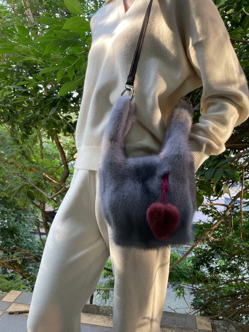 Mink fur handbag / Handbag / Shoulder bag / Small fur bag / Wrist bag