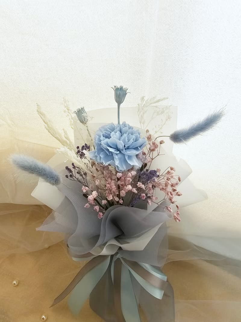 藍色康乃馨永生花花束