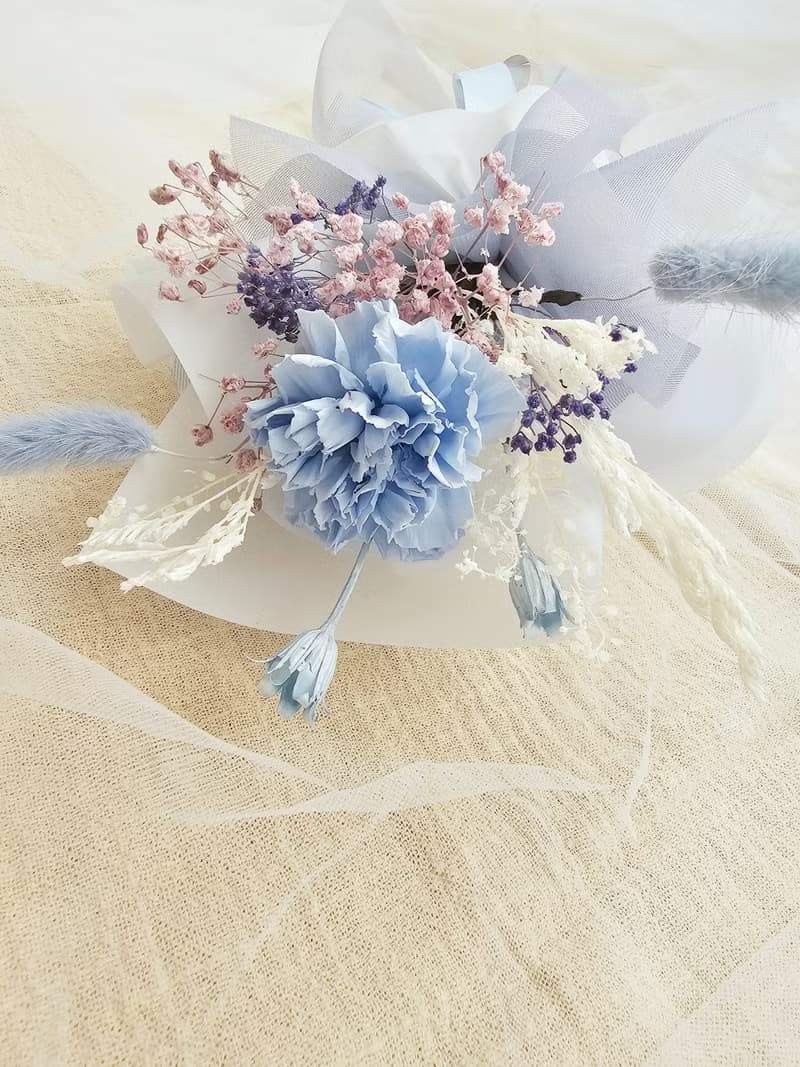 藍色康乃馨永生花花束