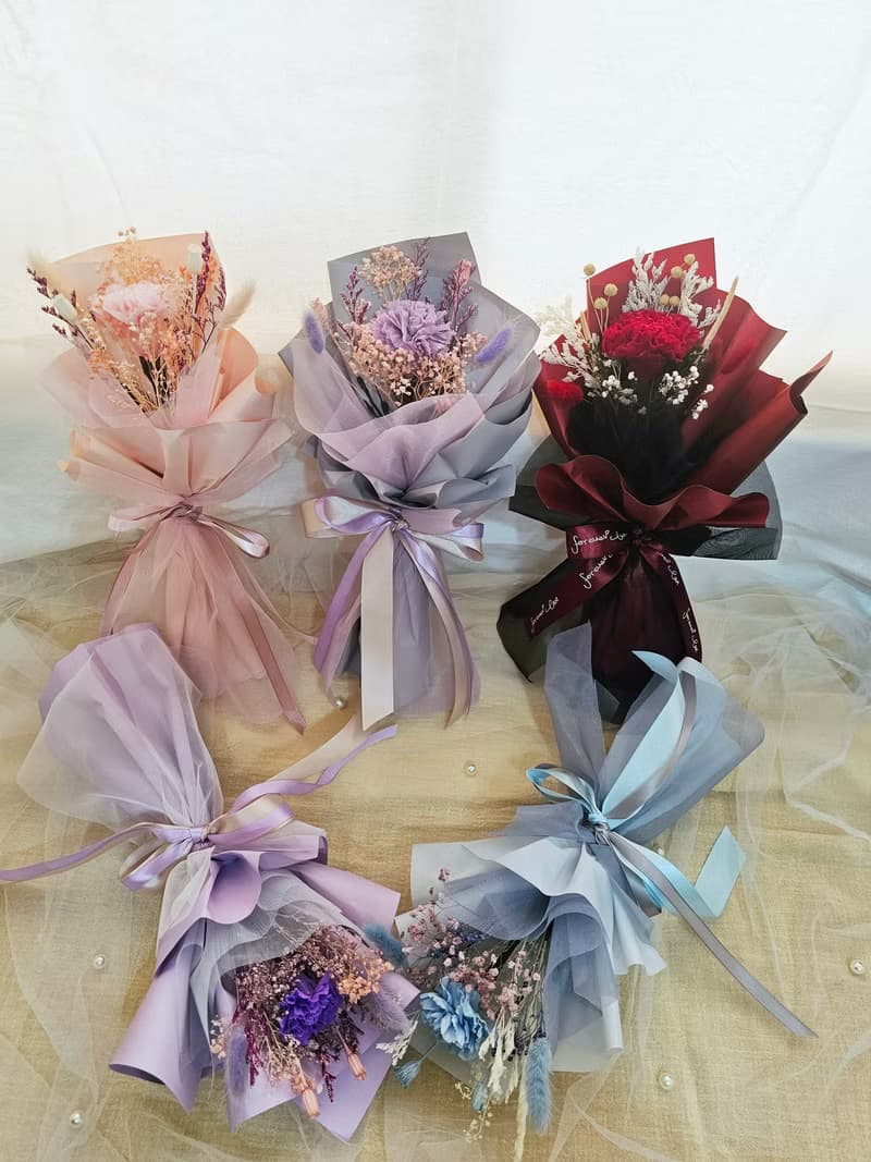 藍色康乃馨永生花花束