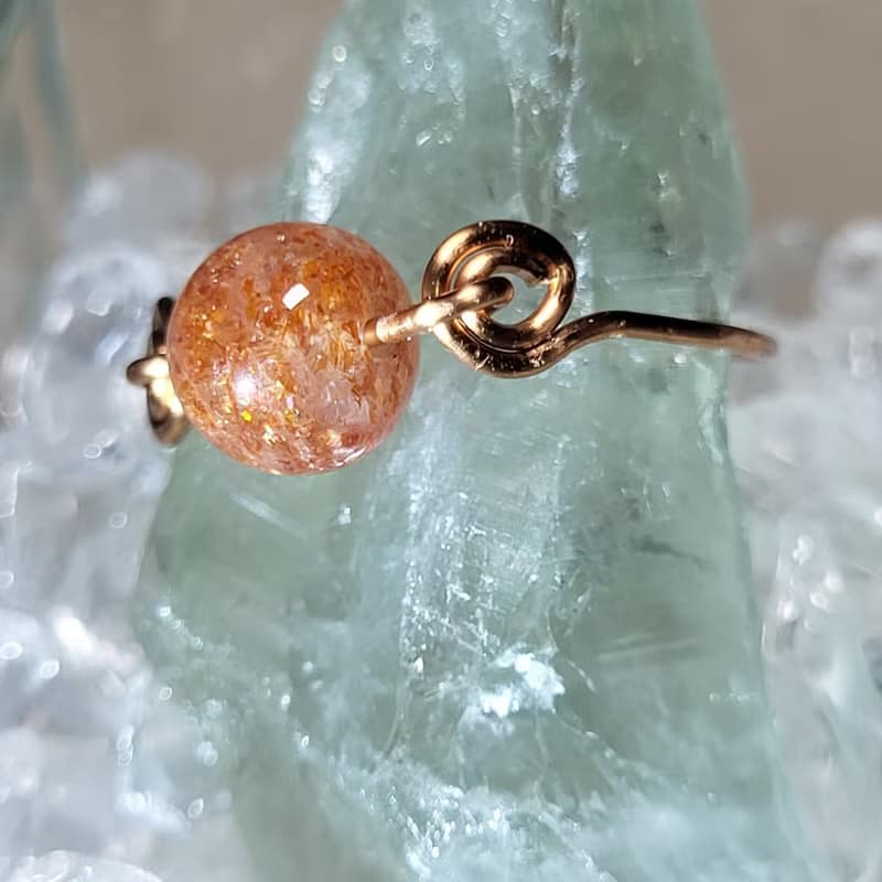 •照亮夢想• 金太陽 金屬繞線 水晶原礦手作戒指
