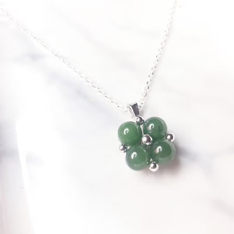 珠圓玉潤  玉墜子 天然碧玉 A貨 925 純銀 母親節  生日 禮物