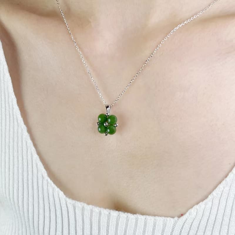 珠圓玉潤  玉墜子 天然碧玉 A貨 925 純銀 母親節  生日 禮物