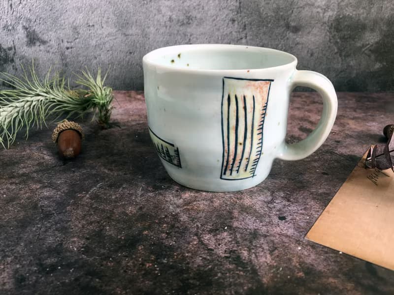 日日之器-淺青方塊咖啡杯