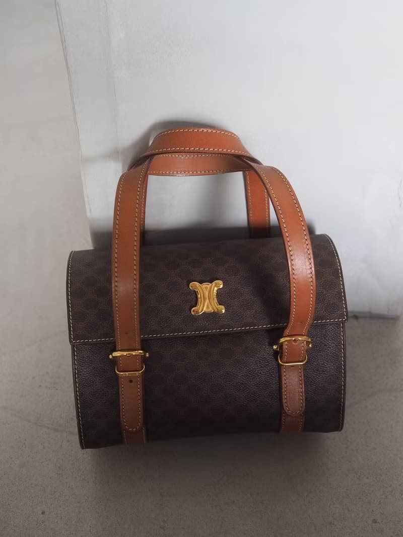 CELINE セリーヌ マカダム ハンドバッグ ブラウン ヴィンテージ