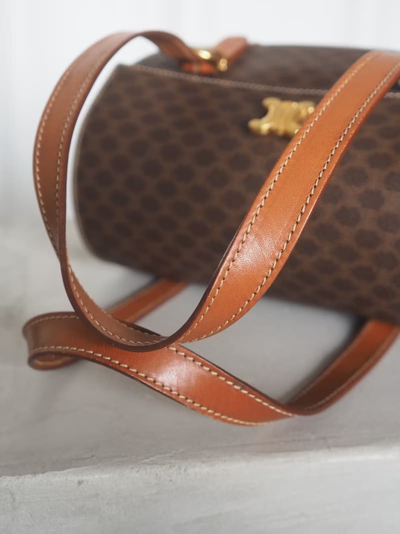 CELINE セリーヌ マカダム ハンドバッグ ブラウン ヴィンテージ