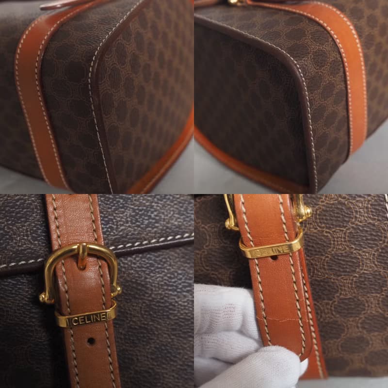 CELINE セリーヌ マカダム ハンドバッグ ブラウン ヴィンテージ