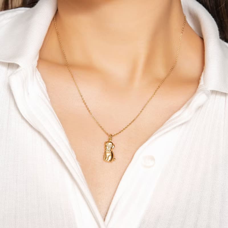 Dog Necklace 生肖系列 狗動物項鍊 貴賓狗 純銀鍍18K金 送禮推薦