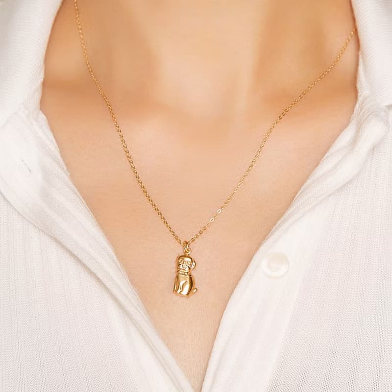 Dog Necklace 生肖系列 狗動物項鍊 貴賓狗 純銀鍍18K金 送禮推薦