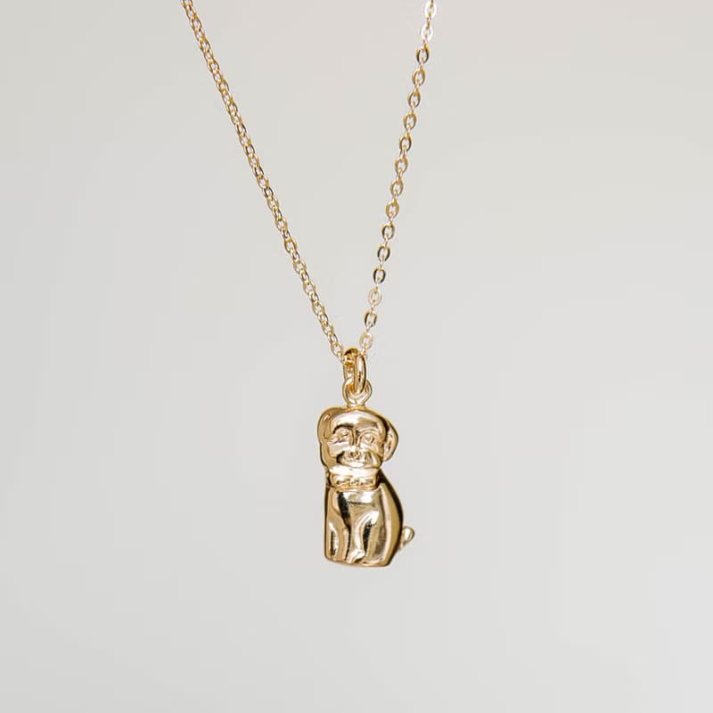 Dog Necklace 生肖系列 狗動物項鍊 貴賓狗 純銀鍍18K金 送禮推薦