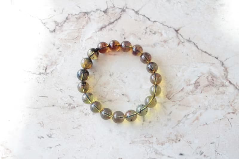 Journal-隱 (多明尼加藍珀)天然反藍光森林地貌漸層琥珀串串手鍊