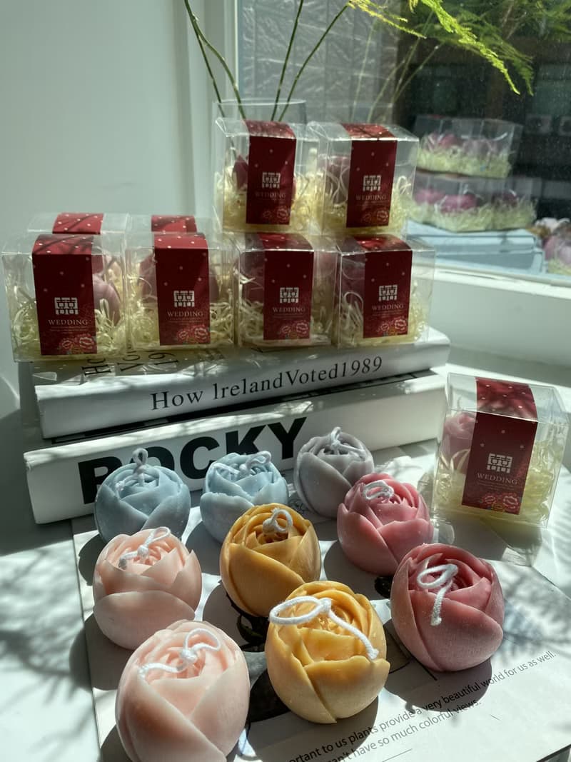 婚禮小物! 玫瑰造型大豆蠟燭 香氛蠟燭 桌上迎賓禮 二進禮物