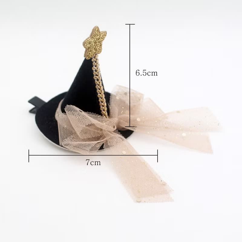 Baby black cone hat hairclip,happybirthday,party,party hat,cone hat