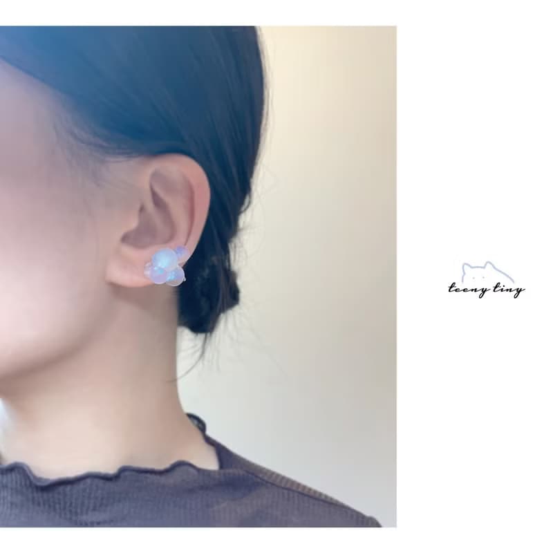 TeenyTinyCraft | 雲泡 • 兩色 手工耳環/耳夾