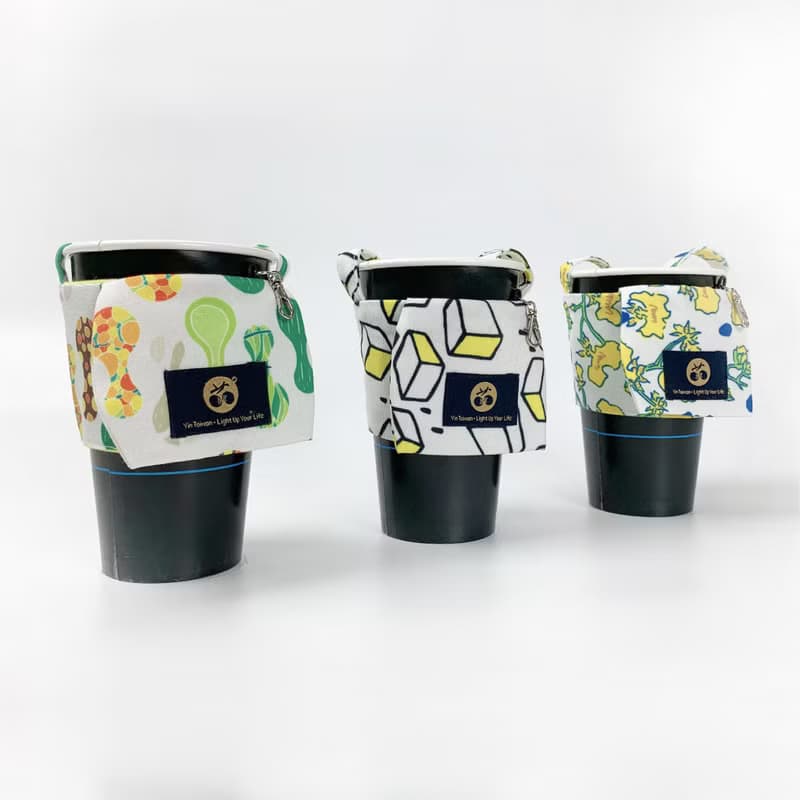 無塑生活環保飲料提袋隨身鑰匙圈手搖杯套-醃菜 Inclusive 文心蘭