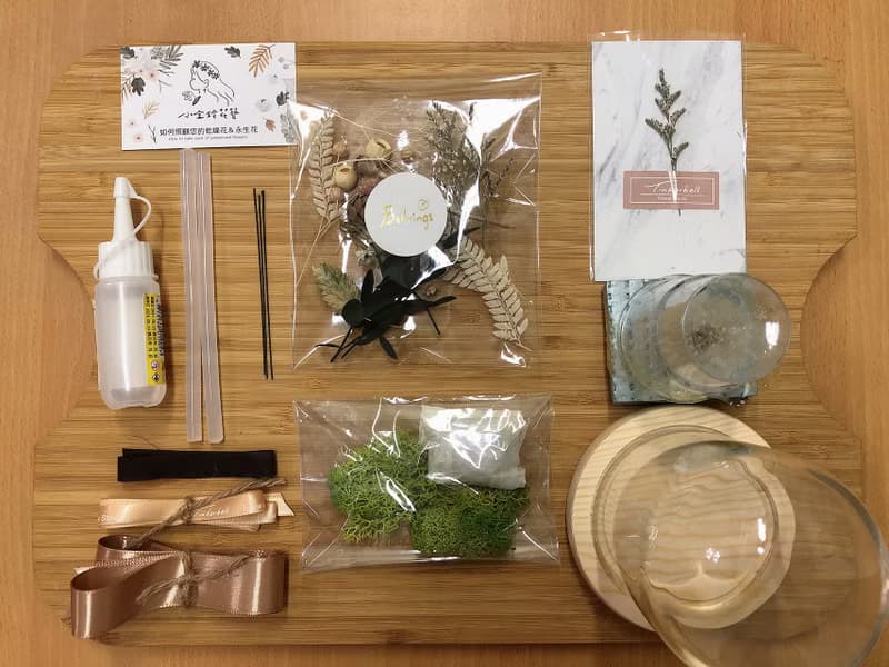 白色蒲公英 玻璃盅 夜燈 永生花 乾燥花 情人節禮物 夢幻 浪漫