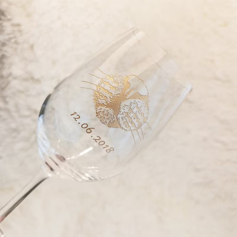 Me And My Pet|訂製貓咪鼻子紅酒對杯|雕刻