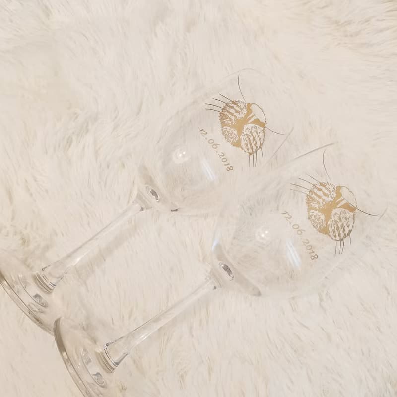 Me And My Pet|訂製貓咪鼻子紅酒對杯|雕刻