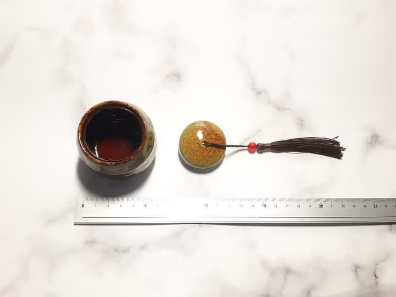 古風小陶罐 防潮蓋 茶葉罐 置物罐 / 蘭亭綠