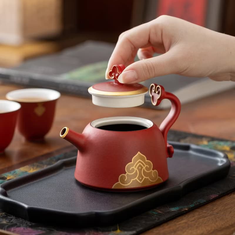 北京故宮博物院如意茶具禮盒茶壺茶杯套裝