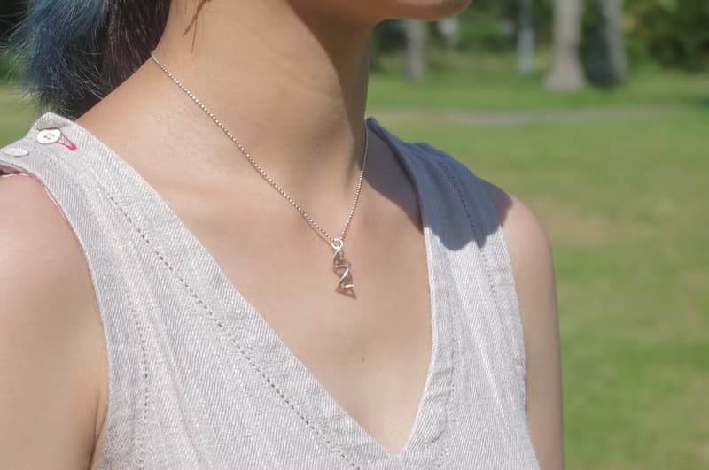 生命奧妙。DNA項鍊。925純銀。sterling silver