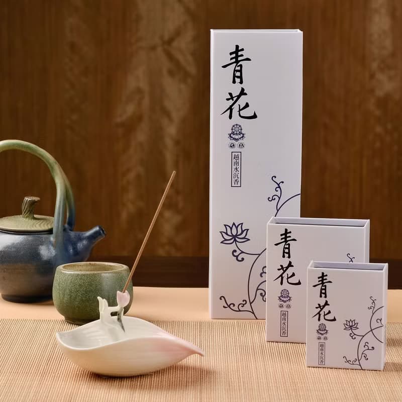 青花-九品越南惠安沉香-16片微盤香