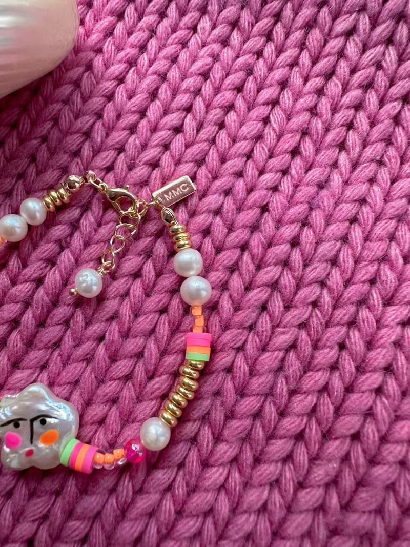 【熱賣】手繪 人像 鍍金 淡水珍珠手鍊 | Y2K 原創 時尚