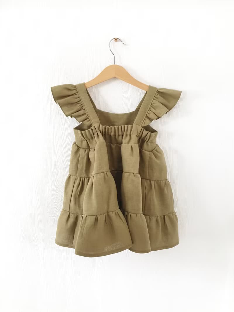 Natural linen boho dress, dress for girl, Easter baby dress, summer baby  dress