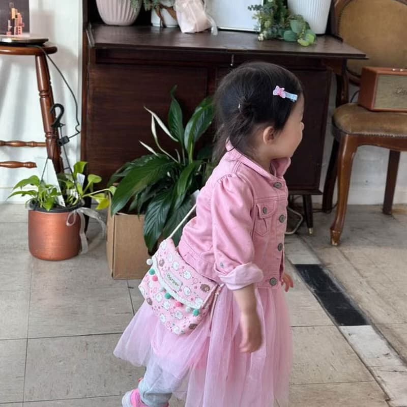 粉色綿羊小女孩側背包-請仔細閱讀訂購細節-球款與英文布標內容
