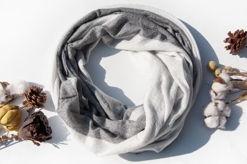 喀什米爾Cashmere 針織圍巾 純羊毛圍巾 手織圍巾 編織圍巾-北歐