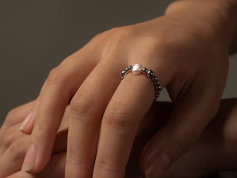 ARROGANT - 偏執 * 不銹鋼珍珠 彈性戒指
