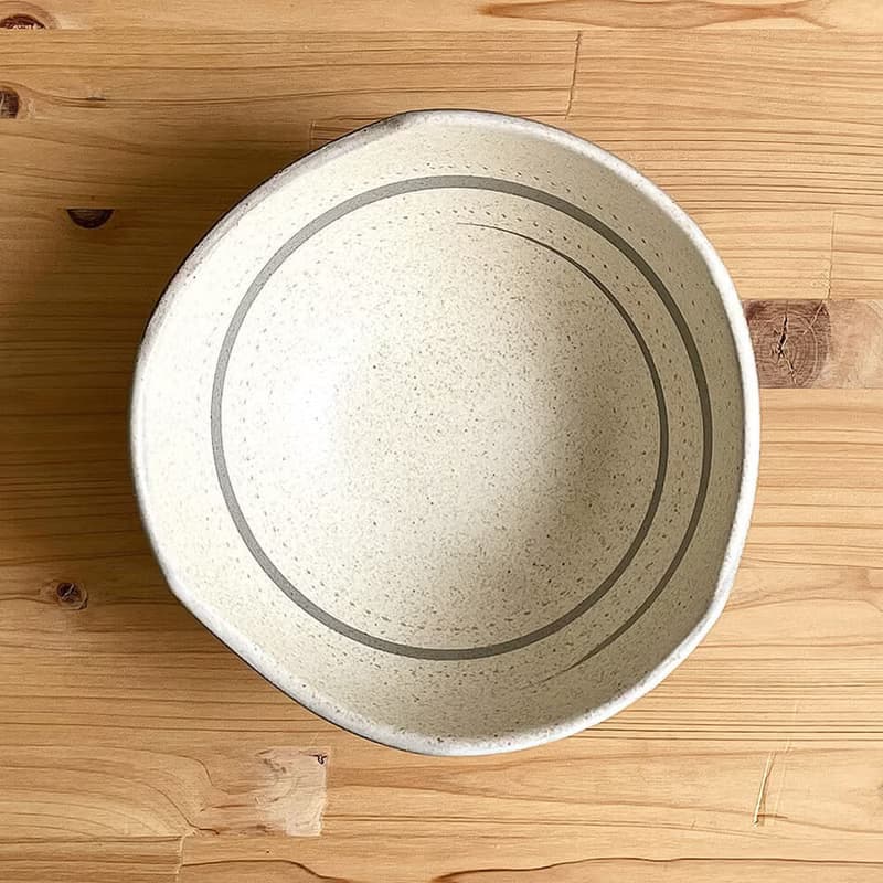 圓竹原木圓竹原碗灰色跳  Tsurumi窯陶器時尚麵條鍋串行碗可愛簡