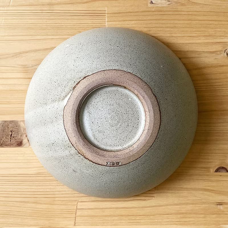 圓竹原木圓竹原碗灰色跳  Tsurumi窯陶器時尚麵條鍋串行碗可愛簡