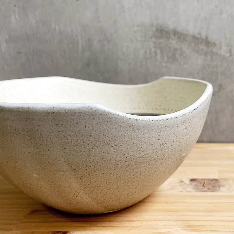 圓竹原木圓竹原碗灰色跳  Tsurumi窯陶器時尚麵條鍋串行碗可愛簡