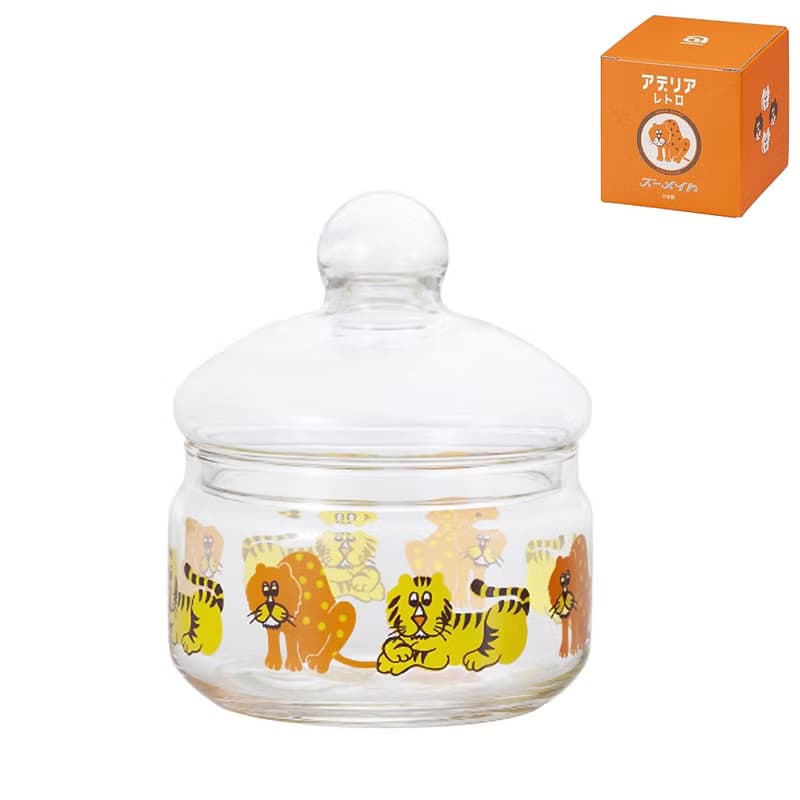 日本ADERIA 昭和復古老虎玻璃罐 360ml
