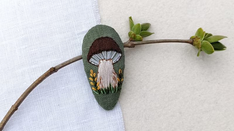 蘑菇髮夾飛木耳髮夾毒菌飾品刺繡
