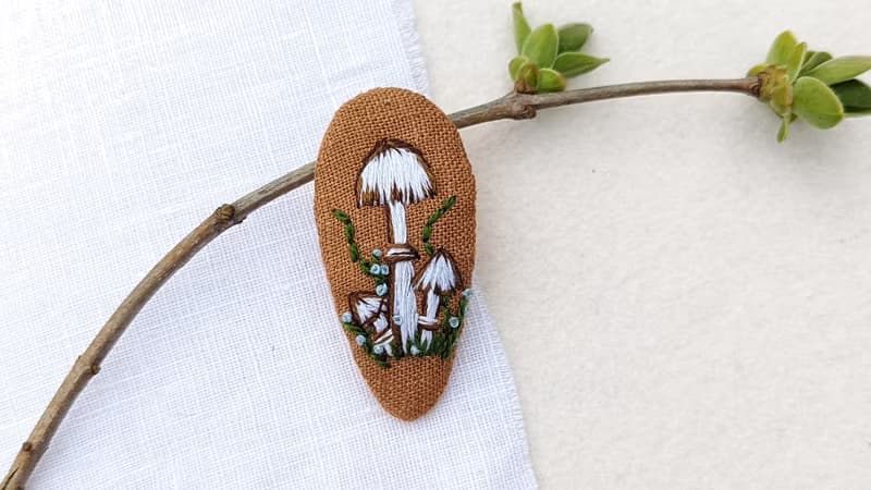 蘑菇髮夾飛木耳髮夾毒菌飾品刺繡