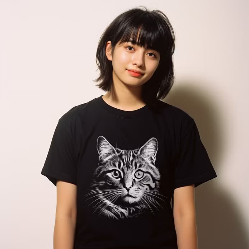 貓的光和影系列之二/凡物制原創設計純棉印花寬松男女T恤