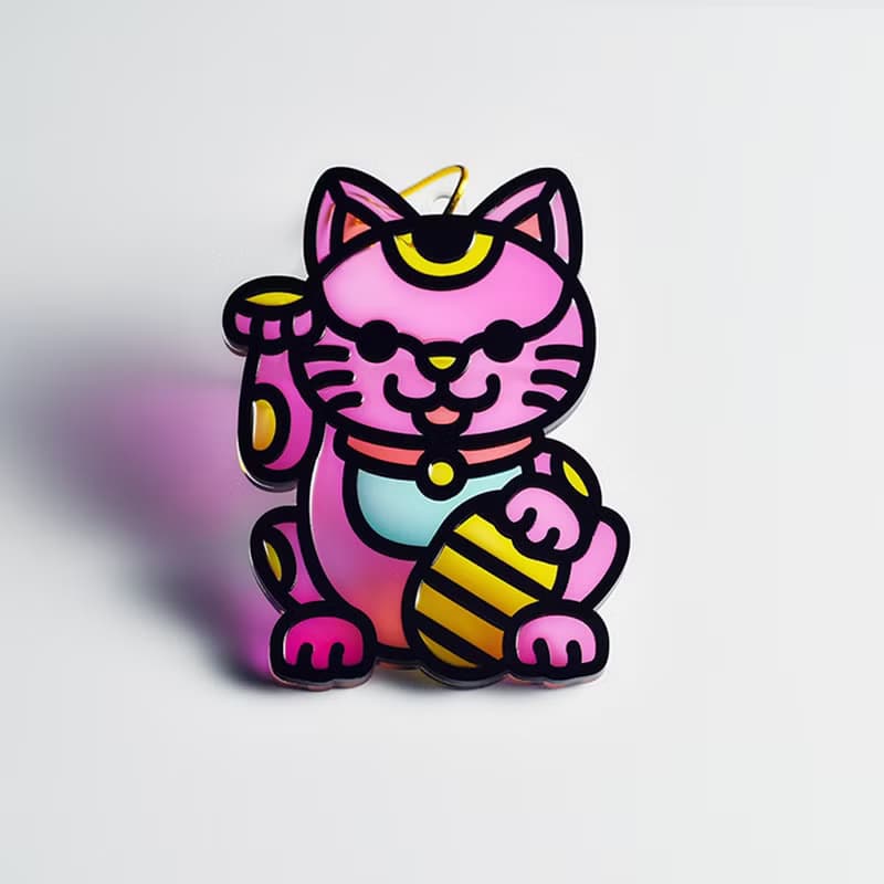 招福貓 招財貓 掛飾 / 匙扣 l 龍年 福貼 揮春 春聯 招財